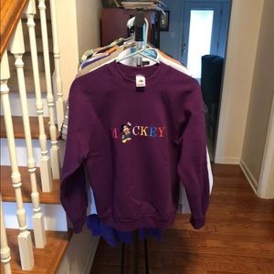 Vintage Mickey Mouse Sweatshirt In Plum Size M
